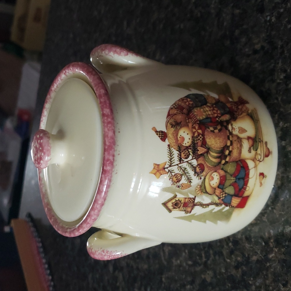 Vintage LTD Snowman Country Crock